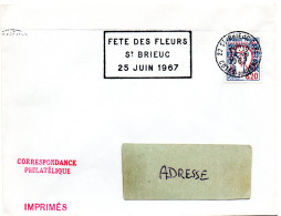 FLORE = 22 St BRIEUC GARE 1967 = FLAMME Codée SUPERBE = SECAP  ' FETE Des FLEURS' - Autres & Non Classés