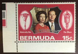 Bermuda 1972 Silver Wedding 15c Watermark Inverted SG292w MNH - Bermuda