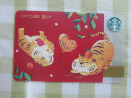 China 2021 Starbucks Gift Card, Year Of Tiger, 500Y Facevalue(code 05) - Cartes Cadeaux