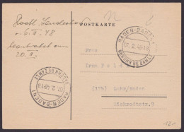 Baden-Baden: Bedarfskarte, Großer K2, 7.2.48, Ansehen! - Briefe U. Dokumente