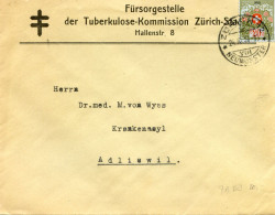 Fürsorgestelle Der Tuberkulose Kommission Zurich Stadt 1924 Pour Adliswil - Timbre De Franchise  N°7A - Franchise