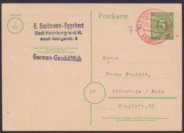 Bad Homburg: Bedarf, Roter Stpl. "Bezahlt", Handschriftlich "7" - Lettres & Documents