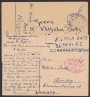 Bamberg: 2 Bedarfskarten Ende 1945, Rotes Bzw. Schwarzes Oval "Gebühr Bezahlt", Je Handschriftlich "6" - Storia Postale