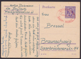 Bayreuth: P903 I/01, Bedarf, Rotes Oval "Gebühr Bezahlt", 25.6.46 - Lettres & Documents