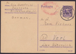 Bayreuth: P903 I/03, Bedarfskarte Mit Rotem Oval "Gebühr Bezahlt", 27.3.46 - Lettres & Documents