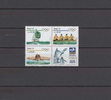 Brazil 1992 Olympic Games Barcelona, Rowing, Sailing, Swimming Block Of 4 MNH - Zomer 1992: Barcelona