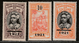 OCEANIE - N°44/6 ** (1921) Surchargés - - Unused Stamps