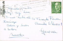 54651. Postal GERONA 1965. Vista SANTUARIO De Santa AFRA, Ginestar, San Gregorio (Gerona) RARA - Lettres & Documents