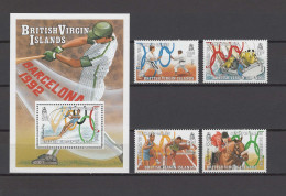 British Virgin Islands 1990 Olympic Games Barcelona, Baseball, Judo, Sailing, Hurdles, Equestrian Set Of 4 + S/s MNH - Zomer 1992: Barcelona