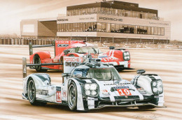 24 Heures Du Mans 2015 - Porsche 919 Hybrid - Pilotes: Hulkenberg/Bamber/Tandy - Tableau De Francois Bruere  -  CPM - Le Mans