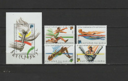 Bulgaria 1992 Olympic Games Barcelona, Swimming Etc. Set Of 4 + S/s MNH - Zomer 1992: Barcelona