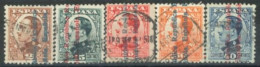 SPAIN,  1931- KING ALFONSO XIII STAMPS ST OF 5, # 458,461, 463, & 465/66, USED. - Usados