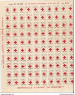 Foglio Erinoffili 100 X 20 Lire Pro Croce Rossa Italiana Croix Rouge Red Cross - Rode Kruis