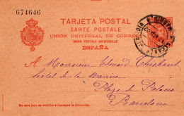 CARTE POSTALE NUMÉROTÉE - 54  0  -circulée De Madrid à Barcelone En 1902. - 1850-1931