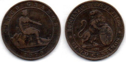 MA 20864 / Espagne - Spain -Spanien 5 Centimos 1870 OM TB - First Minting