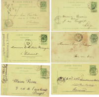 D011 UITGIFTE 1893&1907 OP BRIEFKAARTEN *ALLE-BERZEE-CUGNON-AERTSELAER-DADIZEELE-BERZEE* - Postmarks With Stars