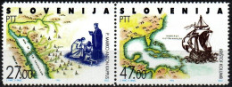 Slowenien 1992 - Mi.Nr. 20 - 21 - Postfrisch MNH - Kolumbus - Slovénie