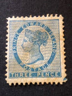 Prince Edward Island.  SG 30 3d Blue Perf 11 1/2 MH* - Unused Stamps