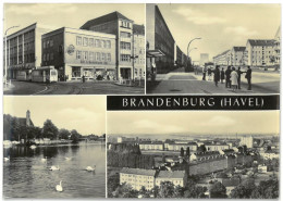 CPSM BRANDENBURG ( HAVEL ) - Multi Vues - 4 Vues - HO Warenhaus - Werner Seelenbinder Strasse - ... - Brandenburg