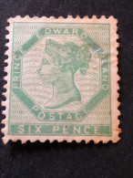 Prince Edward Island.  SG 17. 6d Yellow Green Perf 11 MH* Small Thin, See Scan - Unused Stamps