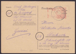 Burgdorf: Bedarfskarte Mit Apt. Absenderfreistempel, Gelaufen Ab "Otze", 2.10.45 - Lettres & Documents