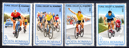 ROUMANIE ROMANA, 1986, Yv. 3702/5, CYCLISME, TOUR DE ROUMANIE, 4 Valeurs, Oblitérés / Used. R068 - Cycling