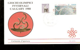 BUSTA COMMEMORATIVA OLIMPIADE INVERNALE CALGARY 1988 CERIMONIA D'APERTURA - Inverno1988: Calgary