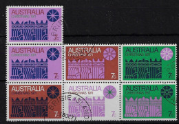 AUSTRALIA SG498A, 7C BLOCK FINE USED - Used Stamps