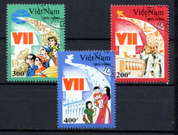 VIETNAM 1991, Yvert 1206/8, Congrès Parti Communiste, 3 Valeurs, Oblitérés / Used. R219 - Vietnam