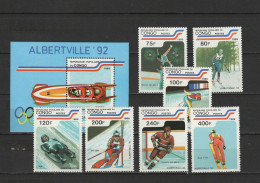 Congo 1989 Olympic Games Albertville Set Of 7 + S/s MNH - Hiver 1992: Albertville