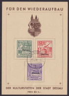 Dessau: I/III A,  "Wiederaufbaukarten", Bessere Sonderkarte, 1946 - Lettres & Documents