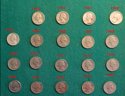 STATI UNITI 1/4 DOLLAR 19 Monete Date Diverse - 1999-2009: State Quarters