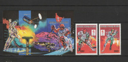 Congo 1991 Olympic Games Albertville, Space Set Of 2 + S/s MNH - Hiver 1992: Albertville