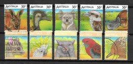 AUSTRALIE   -  1986 / 87.    Animaux.  2 Séries Complètes - Gebruikt