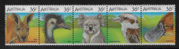 AUSTRALIA SG1023/27, 1986 WILDLIFE (1ST) MNH STRIP - Ungebraucht