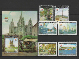 Congo 1990 Olympic Games Barcelona, Sailing Set Of 6 + S/s MNH - Zomer 1992: Barcelona