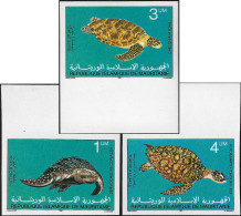 Mauritanie 1982 Y&T 501 à 503 Non Dentelés. Faune Marine, Tortues - Turtles