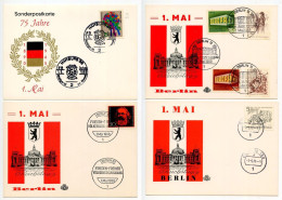 Germany, Berlin & West 1965, 1968-70 4 Souvenir Cards - May Day - Briefe U. Dokumente