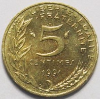 Pièce De Monnaie 5 Centimes Marianne 1991 - 5 Centimes