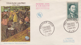 Enveloppe  FDC  1er  Jour     FRANCE      TOULOUSE - LAUTREC     ALBI   1958 - 1950-1959