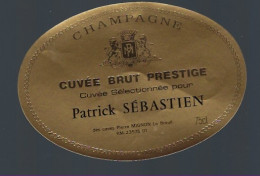 Etiquette Champagne Cuvée Brut  Prestige  Pour Patrick Sébastien Pierre Mignon Le Breuil Marne 51 - Champan