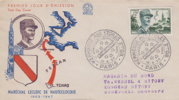 Enveloppe  FDC  1er  Jour   FRANCE   Maréchal   LECLERC    Kermesse   Aux    Etoiles     PARIS     1954 - 1950-1959