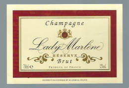 Etiquette Champagne  Brut  Réserve  Lady Marlène  Sodismar Marne 51   Avec Sa Collerette - Champagner