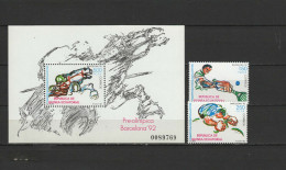 Equatorial Guinea 1991 Olympic Games Barcelona, Equestrian, Tennis Etc. Set Of 2 + S/s MNH - Zomer 1992: Barcelona