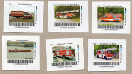 033] BRD - Privatpost - Biberpost - Feuerwehr Fire Autos Car - 6 W - Firemen