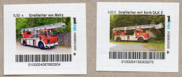 035] BRD - Privatpost - Biberpost - Feuerwehr Fire Autos Car - 2 W - Drehleiter Metz - Private & Local Mails