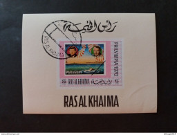 ARAB EMIRATES RAS AL KHAIMA 1970 INTERNATIONAL STAMPS EXHIBITION PHILYMPIA 70 MNH MINI SHEET - Emiratos Árabes Unidos