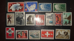 16 Stück WW 2 Military Cinderellas, Propaganda Marken Paraphilately - Militaria