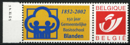 België 3181 - Duostamp - Gemeentelijke Basisschool Blanden - Logo Links - Met Drukdatum - Ungebraucht