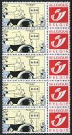 België 3181 - Duostamp - Kuifje In Koets - Tintin - Strips - BD - Comics - Hergé - Strook Van 5 - Neufs